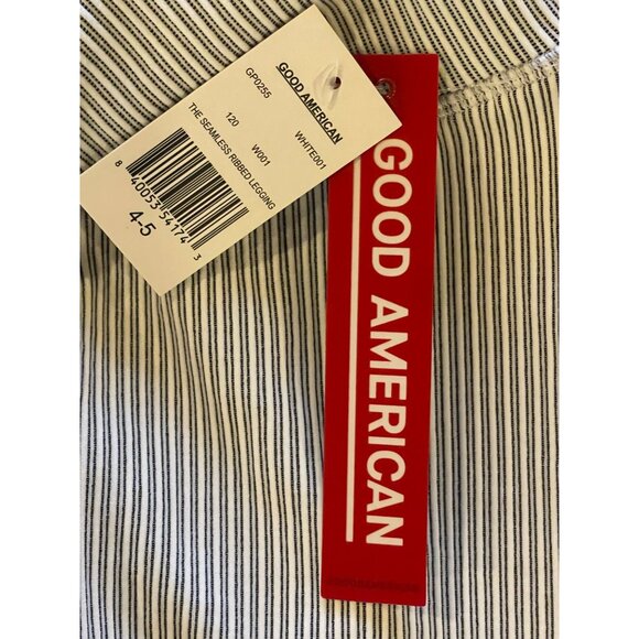 Good American White And Gray Striped High Rise Seamless Ribbed Legging XL-XXL‎ - Picture 10 of 10